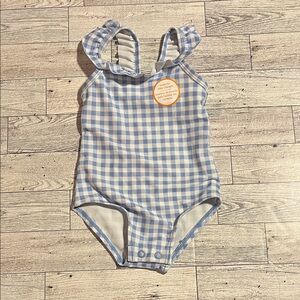 Just One You by Carter's Blue and White Gingham Infant Swimsuit (6M)
